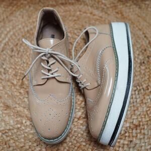 DADAWEN Beige Platform Oxford Brogues EU 43